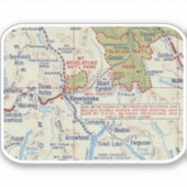  kaart voor Revelstoke BC Sticker (Voorkant)