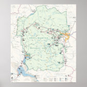  kaart voor Rocky Mountain NP Poster (Voorkant)