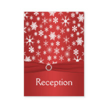 Kaart voor rode en witte sneeuwvlokken