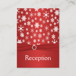 Kaart voor rode en witte sneeuwvlokken