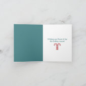 Kaart voor rode kerstkaarten met snoepjes (Binnen)