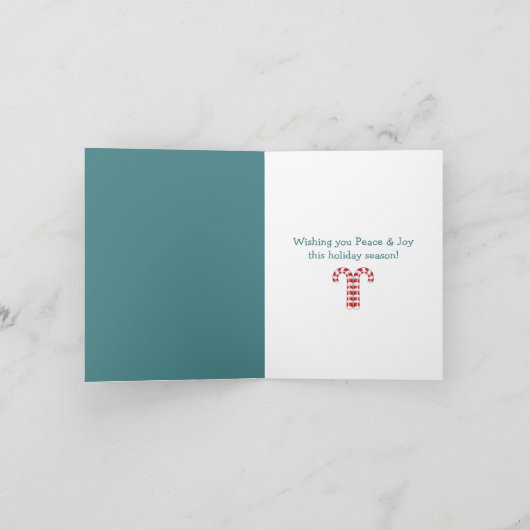 Kaart voor rode kerstkaarten met snoepjes (Binnen)