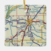 kaart voor Rome Georgië Keramisch Ornament (Voorkant)