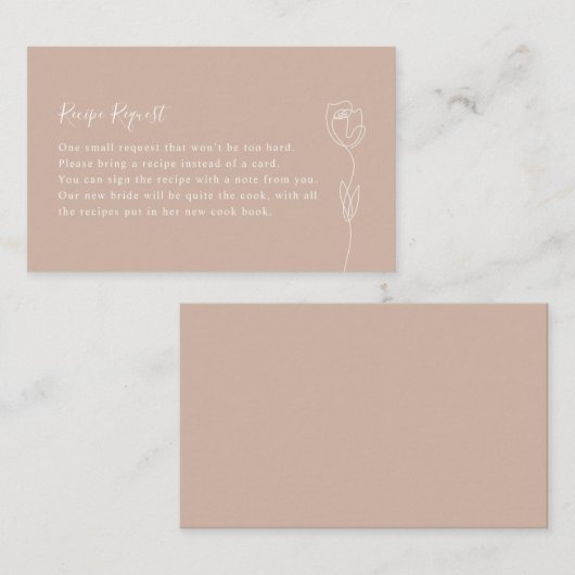 Kaart voor Roos met whimsical Line Recipe Request Visitekaartje (Voorkant / Achterkant)