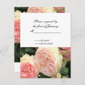 Kaart voor roze en crème Roos (Voorkant / Achterkant)