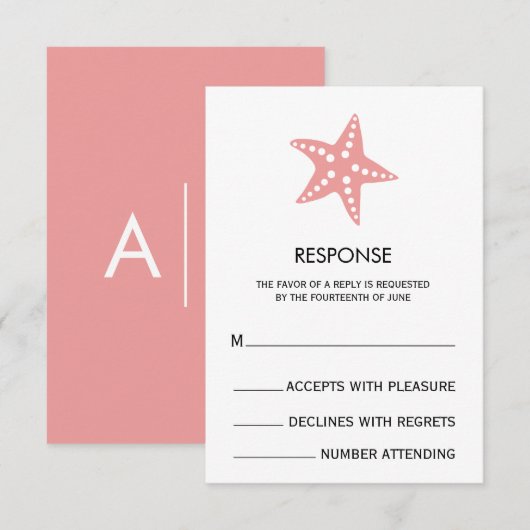 Kaart voor roze minimalistische aardeweddenschappe (Voorkant / Achterkant)