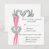 Kaart voor roze ribbon Silver Swans Response (Voorkant / Achterkant)