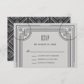 Kaart voor RSVP-behuizing van modern deco-Lijst - (Voorkant / Achterkant)