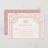 Kaart voor RSVP-behuizing voor modern deco-Lijst - (Voorkant / Achterkant)