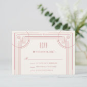 Kaart voor RSVP-behuizing voor modern deco-Lijst - (Staand voorkant)