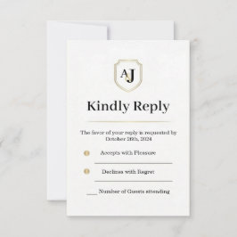 Kaart voor RSVP bij Keizerlijke Luxe – Antwoord me