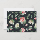 kaart voor RSVP-bloemrespons 'midnight bloom' (Achterkant)