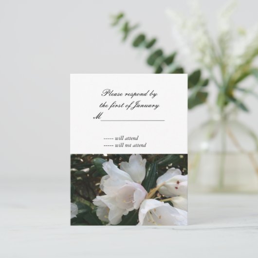 Kaart voor RSVP-respons met witte ventilator (Staand voorkant)