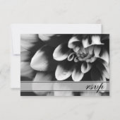 Kaart voor RSVP-respons op Black and White Dahlia (Voorkant)
