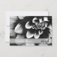 Kaart voor RSVP-respons op Black and White Dahlia 