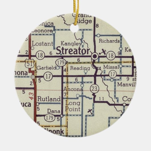 kaart voor schimmels en nerts keramisch ornament (Voorkant)