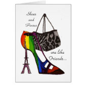 Kaart voor schoeisel en paars (Voorkant)