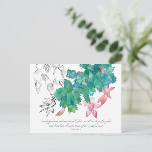 Kaart voor scripts Prayer Psalms 23 kerstcactus (Staand voorkant)