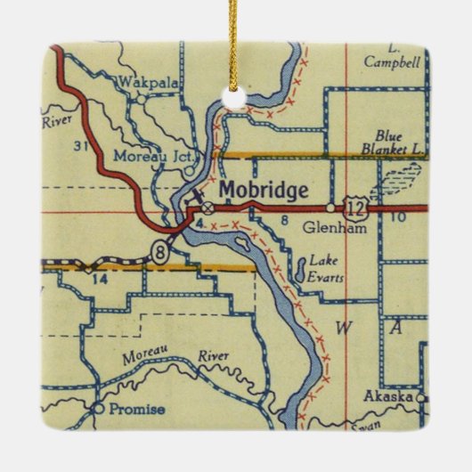  kaart voor SD-mobiliteitsprikkel Keramisch Ornament (Achterkant)