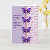 Kaart voor slechte koude met vlinders (Gele Bloem)