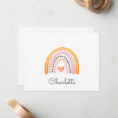 Kaart voor speciale boho-regenboognota van het Kin Notitiekaartje (Voorkant / Achterkant in situ)