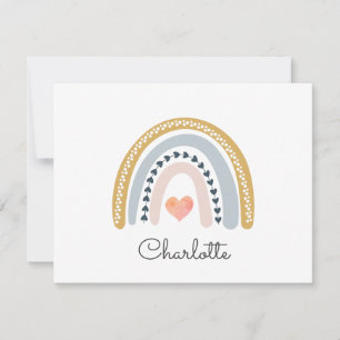 Kaart voor speciale boho-regenboognota van het Kin Notitiekaartje