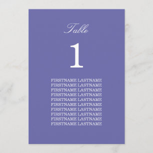 Kaart voor tabel met gastnamen