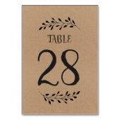 Kaart voor tabelnummer | Rustic Laurel Calligraphy (Achterkant)