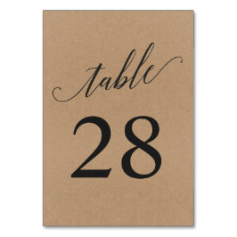 Kaart voor tabelnummer | Rustieke handschrift kall