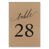 Kaart voor tabelnummer | Rustieke handschrift kall (Achterkant)