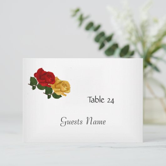 Kaart voor tabelplaatsing wit (Staand voorkant)