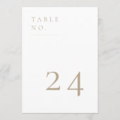 Kaart voor tijdelijk minimalistisch beige tabelnum (Achterkant)