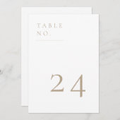 Kaart voor tijdelijk minimalistisch beige tabelnum (Voorkant / Achterkant)