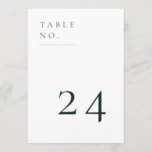 Kaart voor tijdelijk minimalistisch tabelnummer (Achterkant)