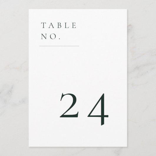 Kaart voor tijdelijk minimalistisch tabelnummer (Voorkant)