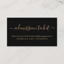 Kaart voor toegangsbewijs voor zwart en goud