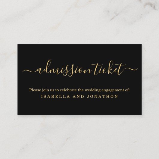 Kaart voor toegangsbewijs voor zwart en goud (Voorkant)