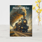 Kaart voor treinverjaardag (Gele Bloem)