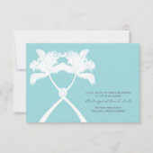 Kaart voor Tropische bruiloft met gekonfde palmbom (Voorkant)