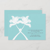 Kaart voor Tropische bruiloft met gekonfde palmbom (Voorkant / Achterkant)