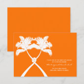 Kaart voor Tropische bruiloft met gekonfde palmbom (Voorkant / Achterkant)