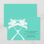 Kaart voor Tropische bruiloft met gekonfde palmbom (Voorkant / Achterkant)