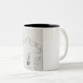 Kaart voor Turken en Caicos Tweekleurige Koffiemok (Voorkant rechts)