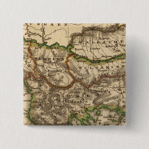 Kaart voor Turkije en Griekenland Vierkante Button 5,1 Cm