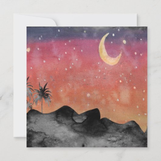 Kaart voor uitnodiging van Arabieren om de avond t (Achterkant)