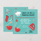 Kaart voor uitnodiging voor bakken of bakkerijen (Voorkant / Achterkant)