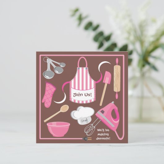 Kaart voor uitnodiging voor bakken of bakkerijen (Staand voorkant)