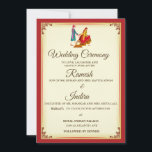 Kaart voor uitnodiging voor Indiase bruiloft<br><div class="desc">Verdeel je gasten met deze elegante uitnodiging voor een Indische bruiloft. Voeg eenvoudig uw gebeurtenisdetails op deze makkelijk te gebruiken sjabloon toe om het één-van-een-soort uitnodiging te maken. Deze kaart is volledig aanpasbaar. Alle teksten zijn editable en de achtergrondkleur kan gemakkelijk worden veranderd in wat het beste bij u past....</div>