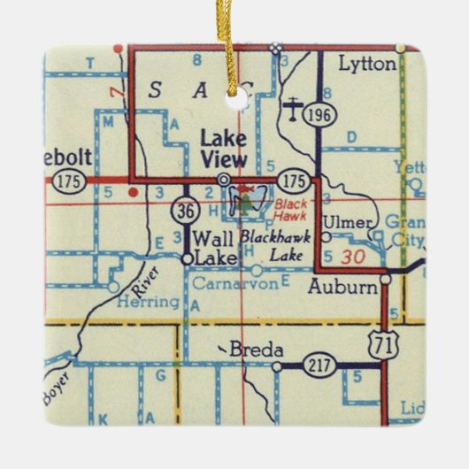  kaart voor Uitzicht IA Keramisch Ornament (Voorkant)