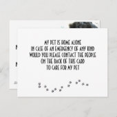 KAART VOOR "UW PET" IN HOESJE U HEBT EEN NOODZAAK (Voorkant / Achterkant)